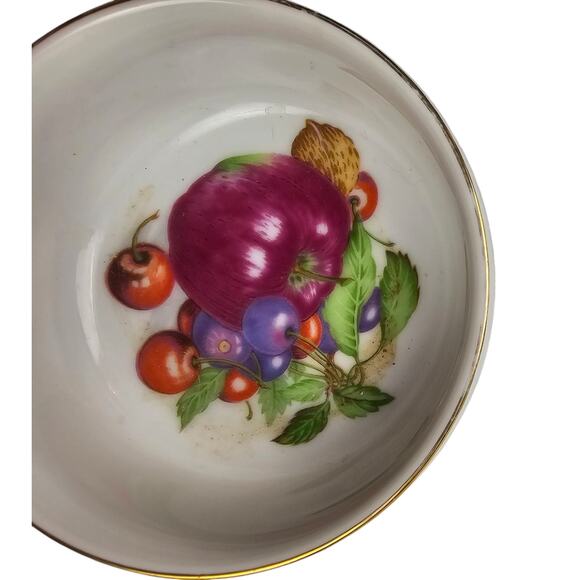 Vintage John Wagner & Sons Made in Japan Ramekin Dish Fruit Motif with Gold Trim - Picture 7 of 7